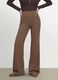 Braune Flare-Fit-Leggings aus elastischem Viskose-Jersey_1