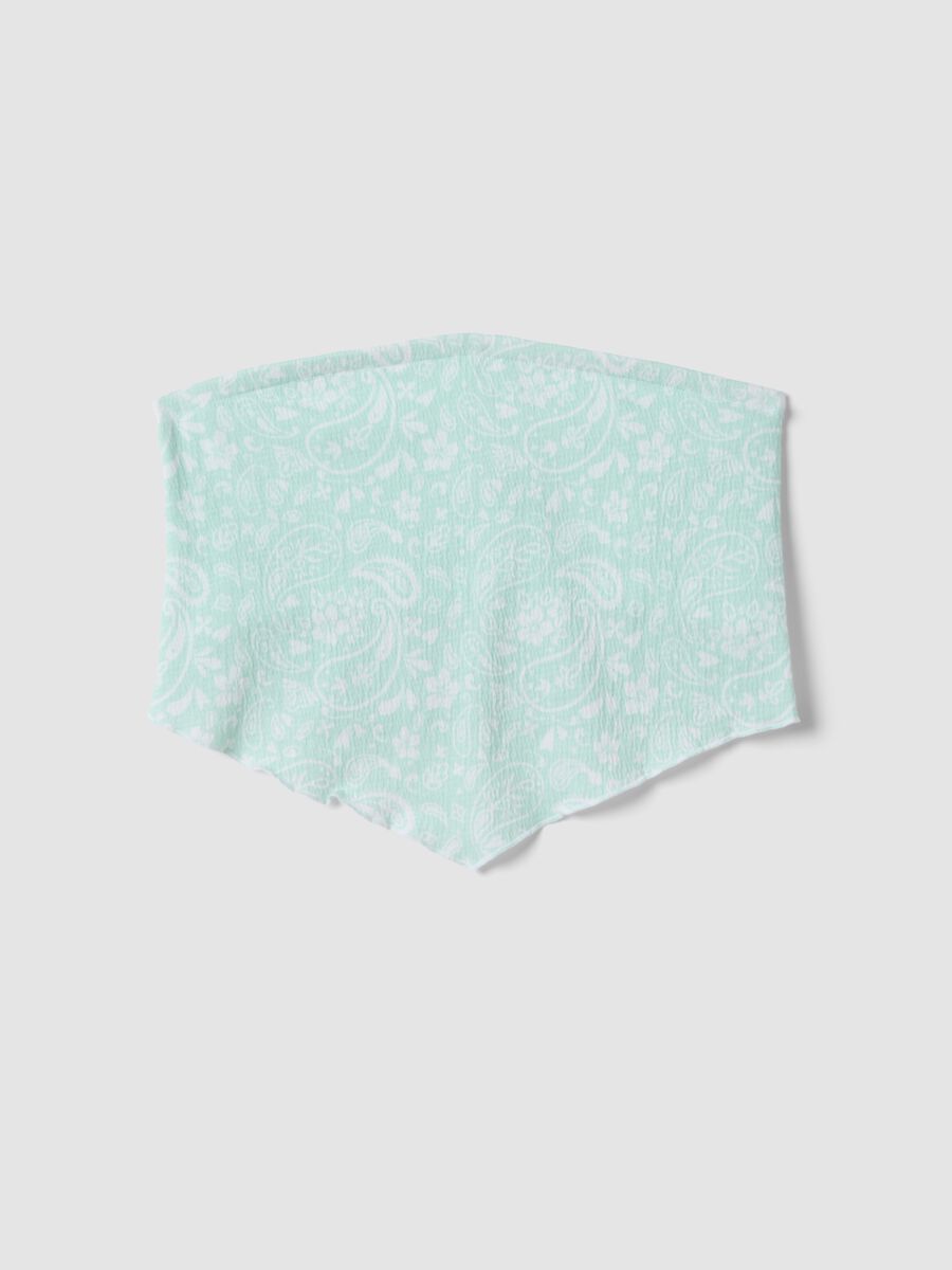 Light blue stretch cotton top with paisley print_0