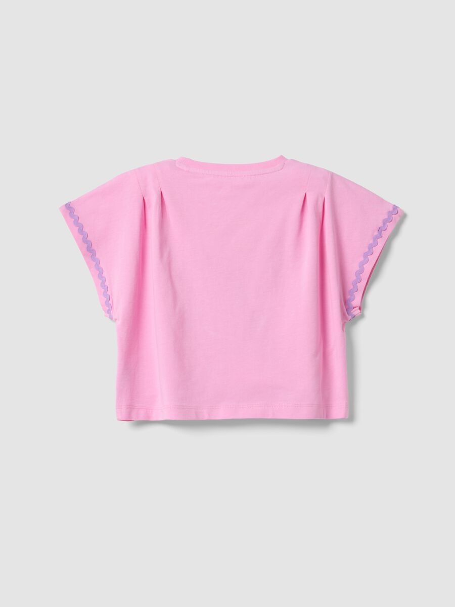 Pink stretch-cotton short-sleeve T-shirt_1