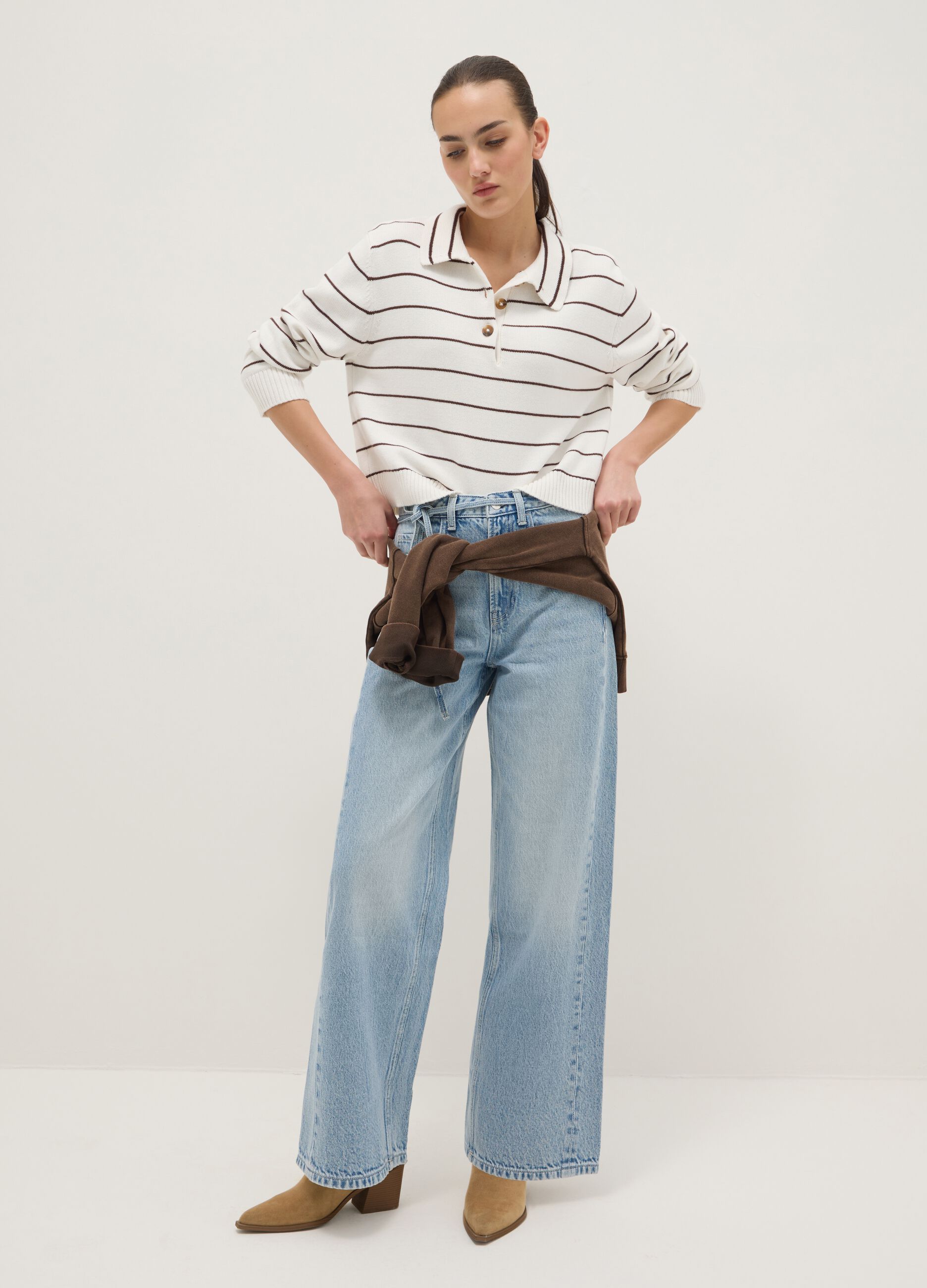 Pure Cotton Blue Wide Leg Jeans