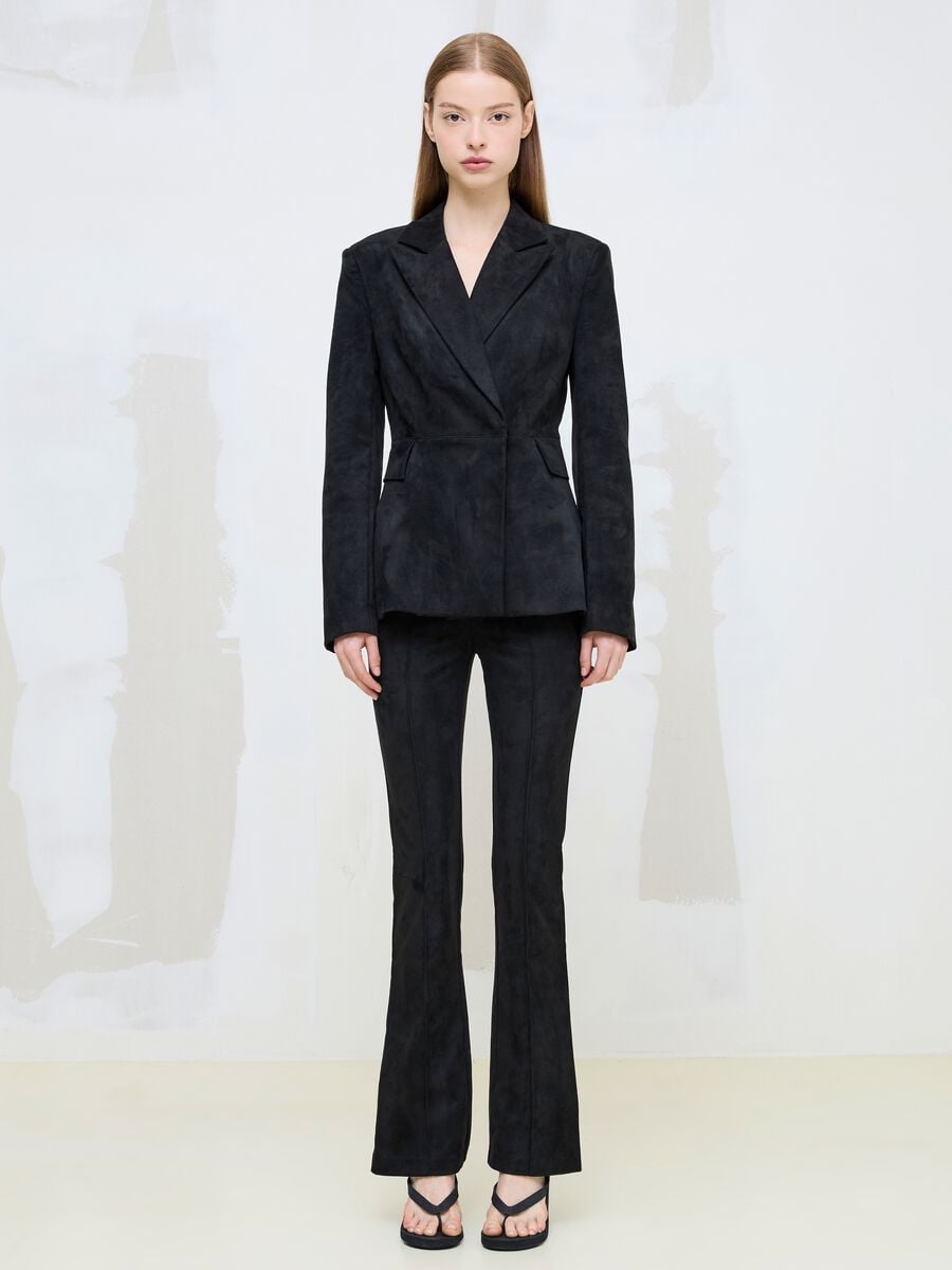 Formelle Slim-Fit-Hose aus Kunstvelours_5