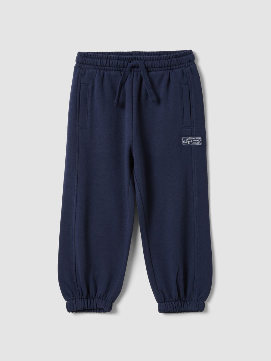 Blue joggers in pure organic cotton_0