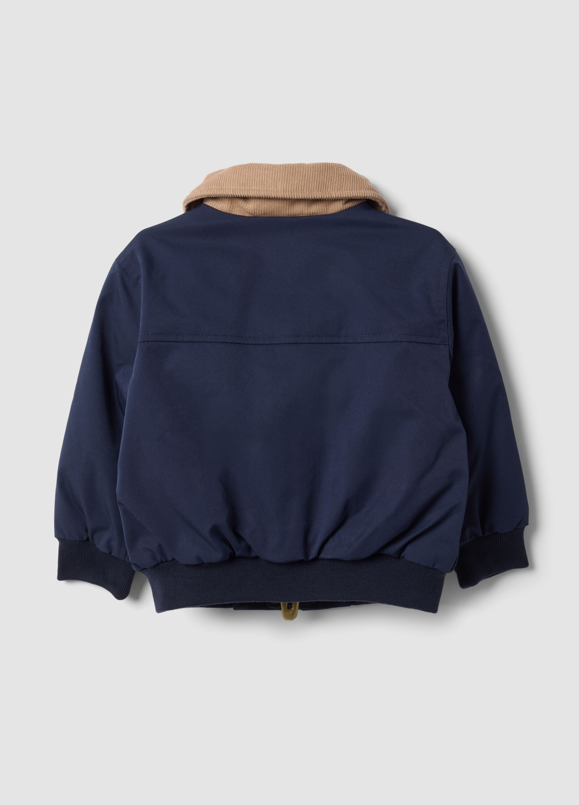 Blue zip-up jacket with contrast collar for boys