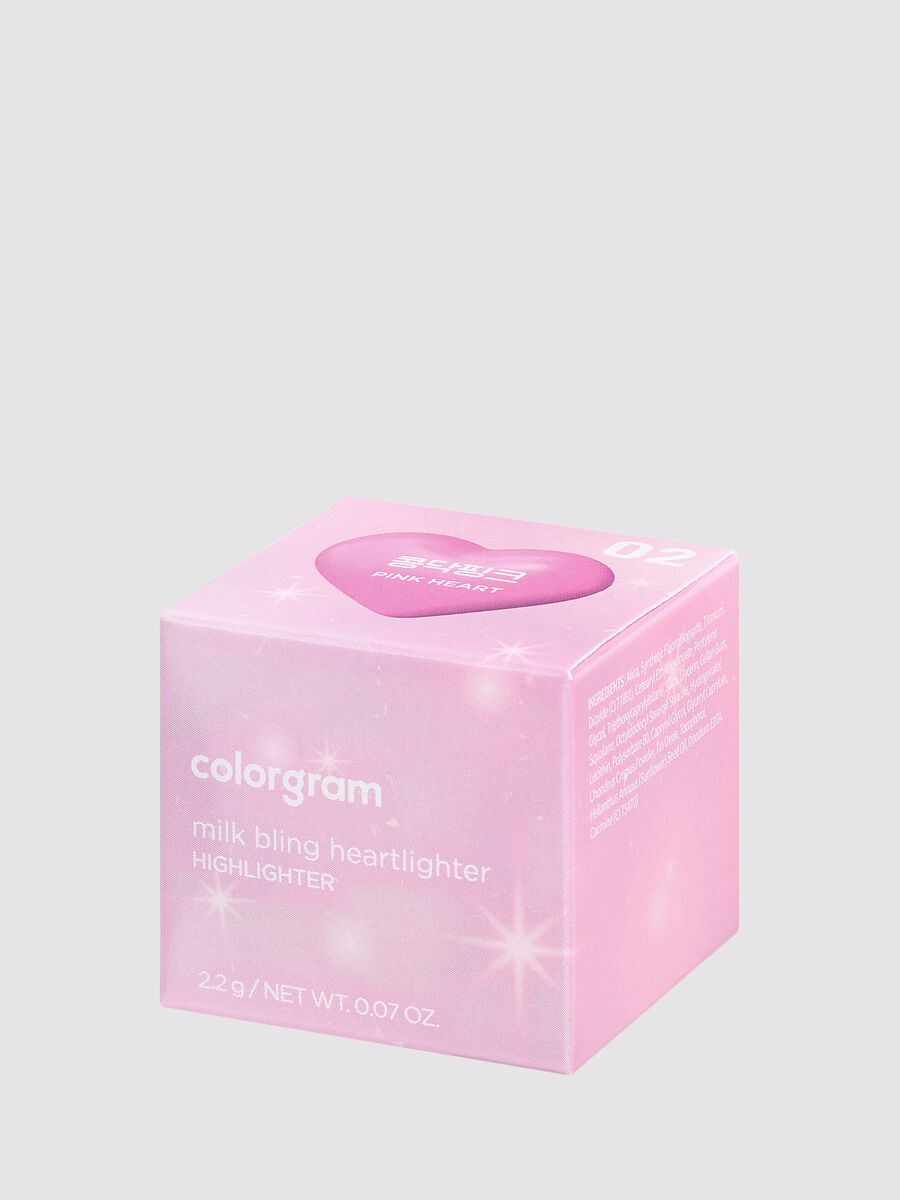 Milk Bling Heartlighter 02 Pink Heart 2.2G - Make-up coreano_0
