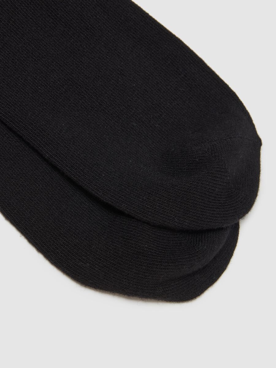Pack of three long black cotton-blend stretchy socks_1