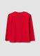 Red long-sleeved pure cotton Spider-Man print T-shirt for boys_1