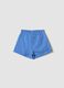 Girls&rsquo; stretch cotton blue shorts with bow_1
