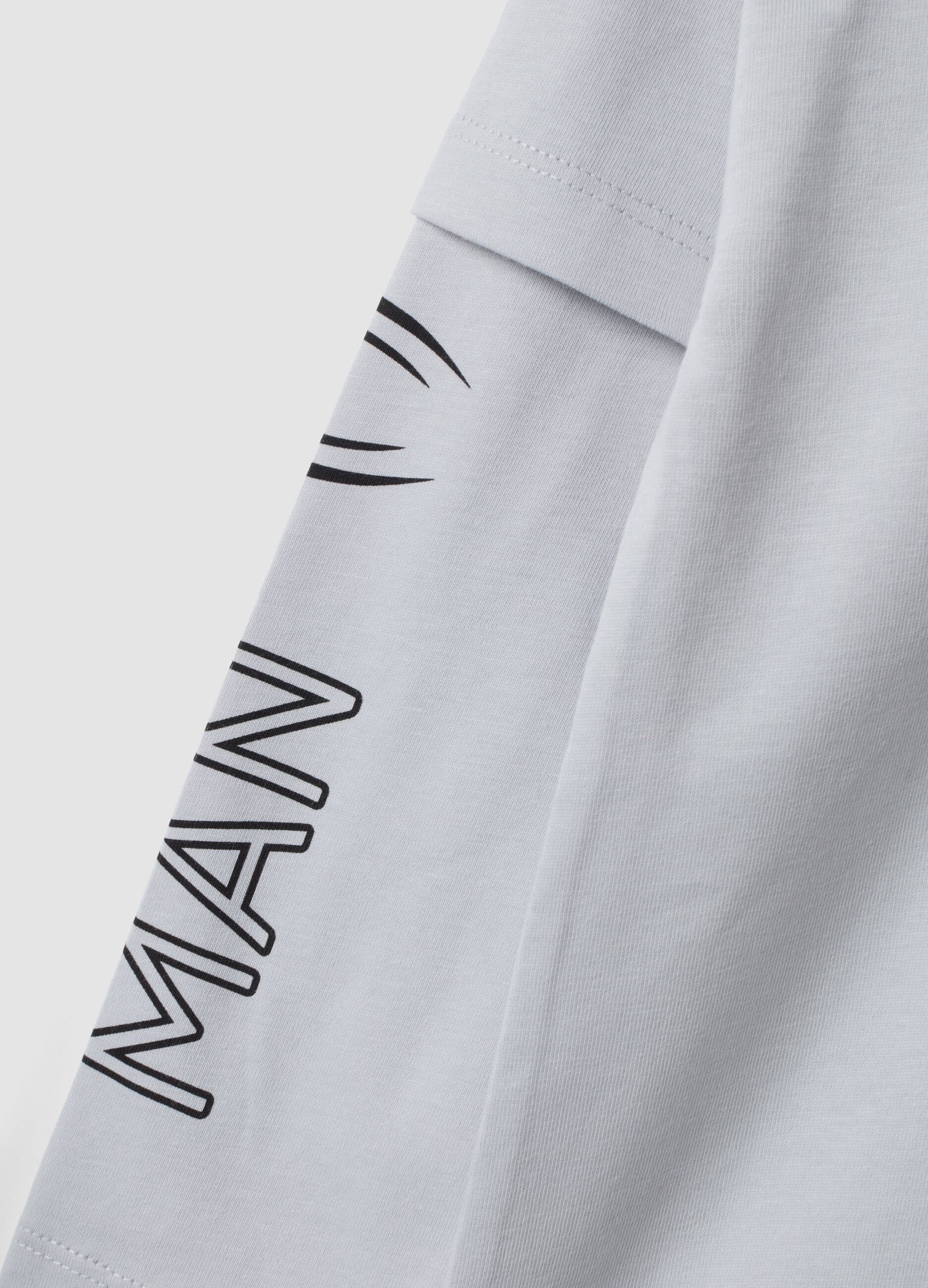 Grey long-sleeved pure cotton T-shirt with MARVEL Spider-Man print for boys