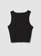 Girls&rsquo; black fitted ribbed stretch-cotton vest top_4