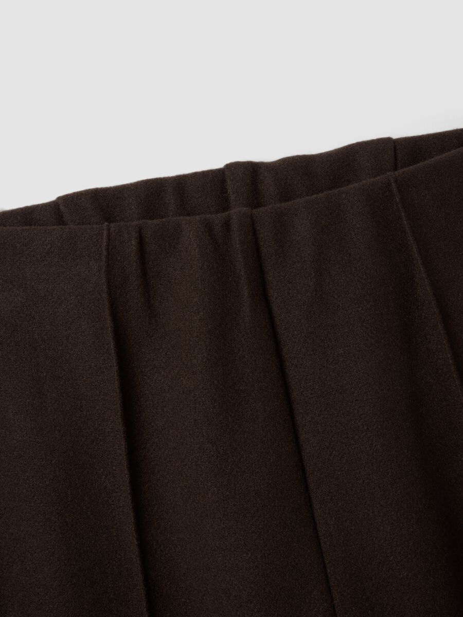 Pantaloni eleganti marroni in misto viscosa baggy fit_1