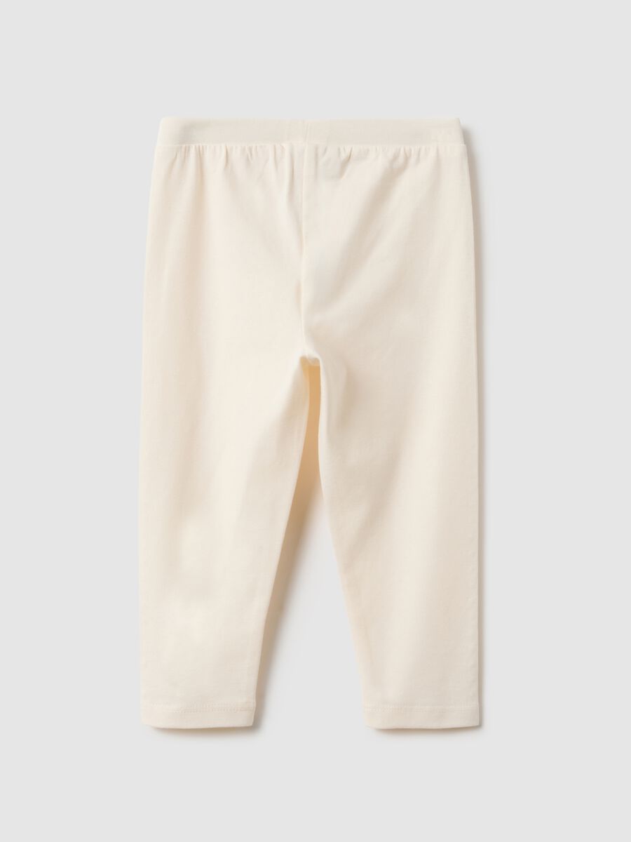 Beige Stretch-Baumwoll-Leggings f&uuml;r M&auml;dchen Slim Fit_1