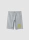 Grey pure cotton shorts with elasticated waist_3