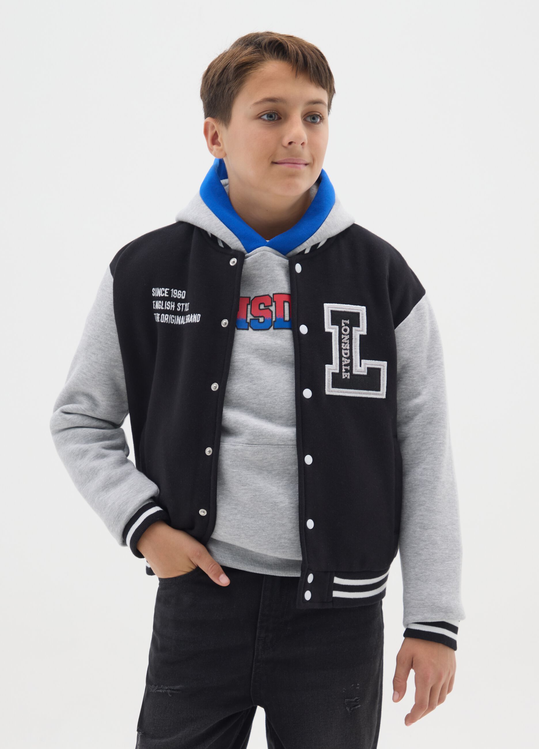 Children's multi-colour cotton blend bomber jacket, regular fit