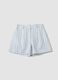 White pure cotton striped shorts_5