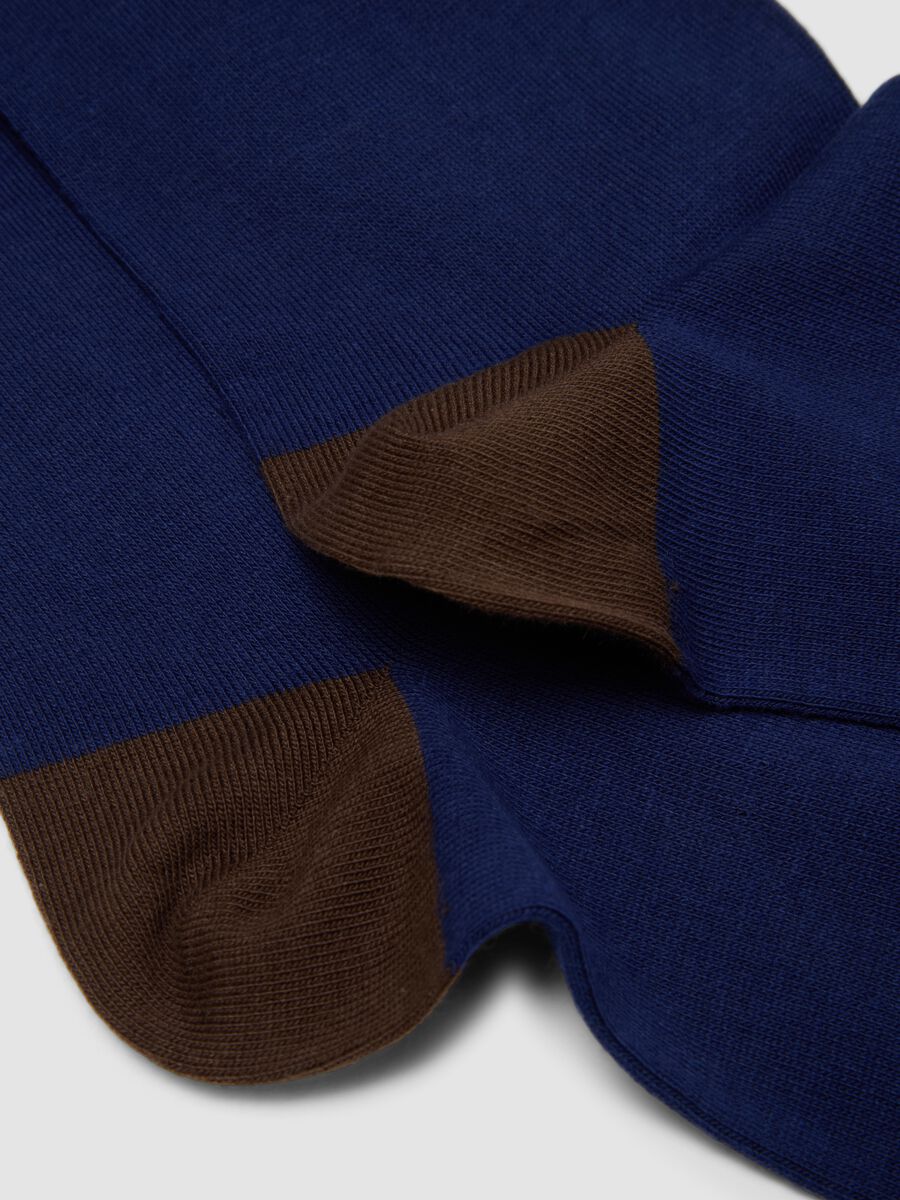 Blue ankle socks in stretch cotton_2