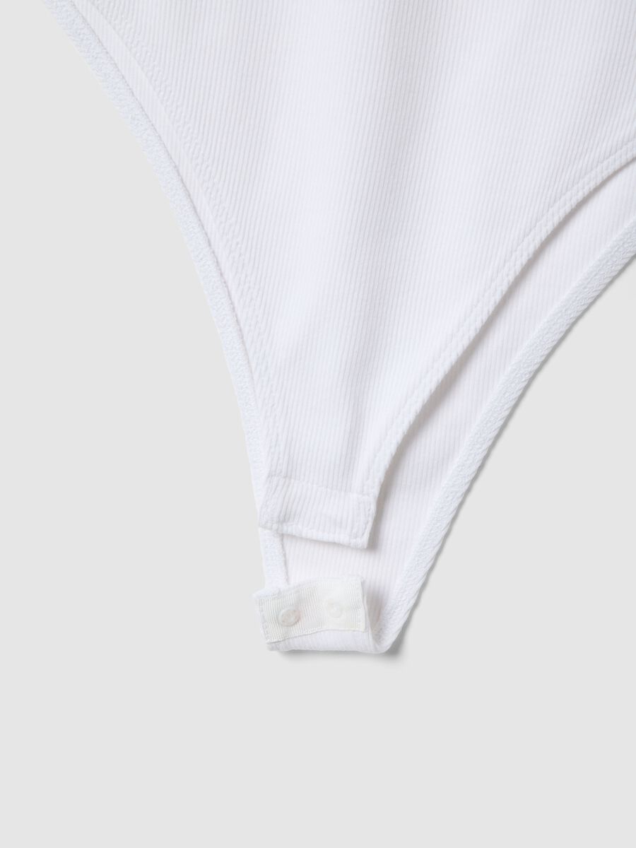 Wei&szlig;e Slim Fit Stretch-Baumwoll-Tunika_5