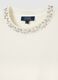 White cotton-blend regular fit sweater with decorated neckline_5