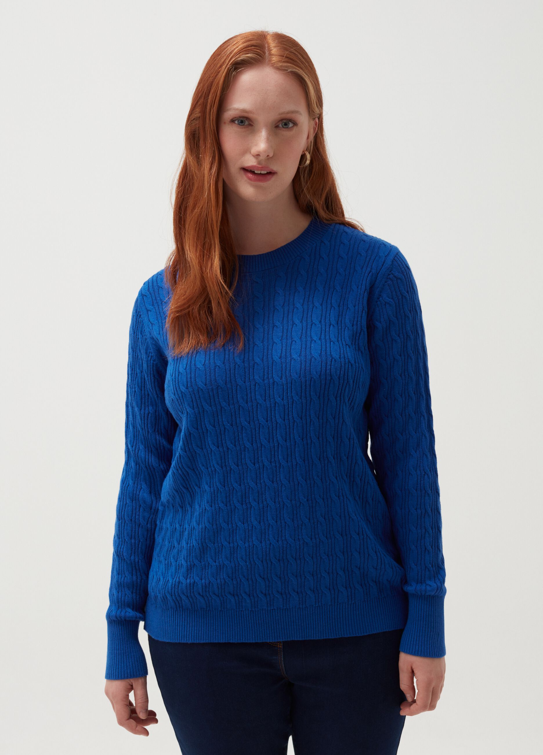 MYA Curvy pullover with cable-knit design