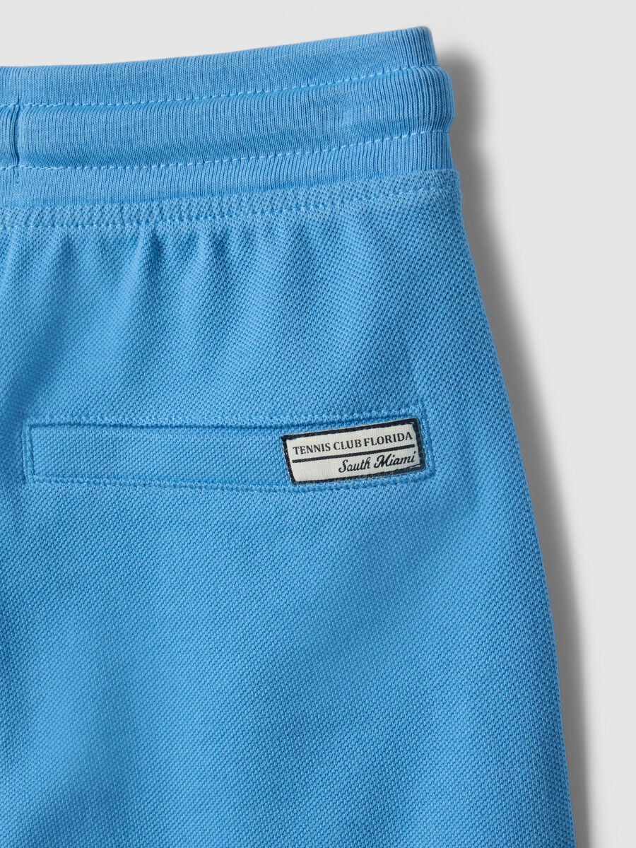 Boys' Regular Fit Sky Blue Pure Cotton Shorts_3