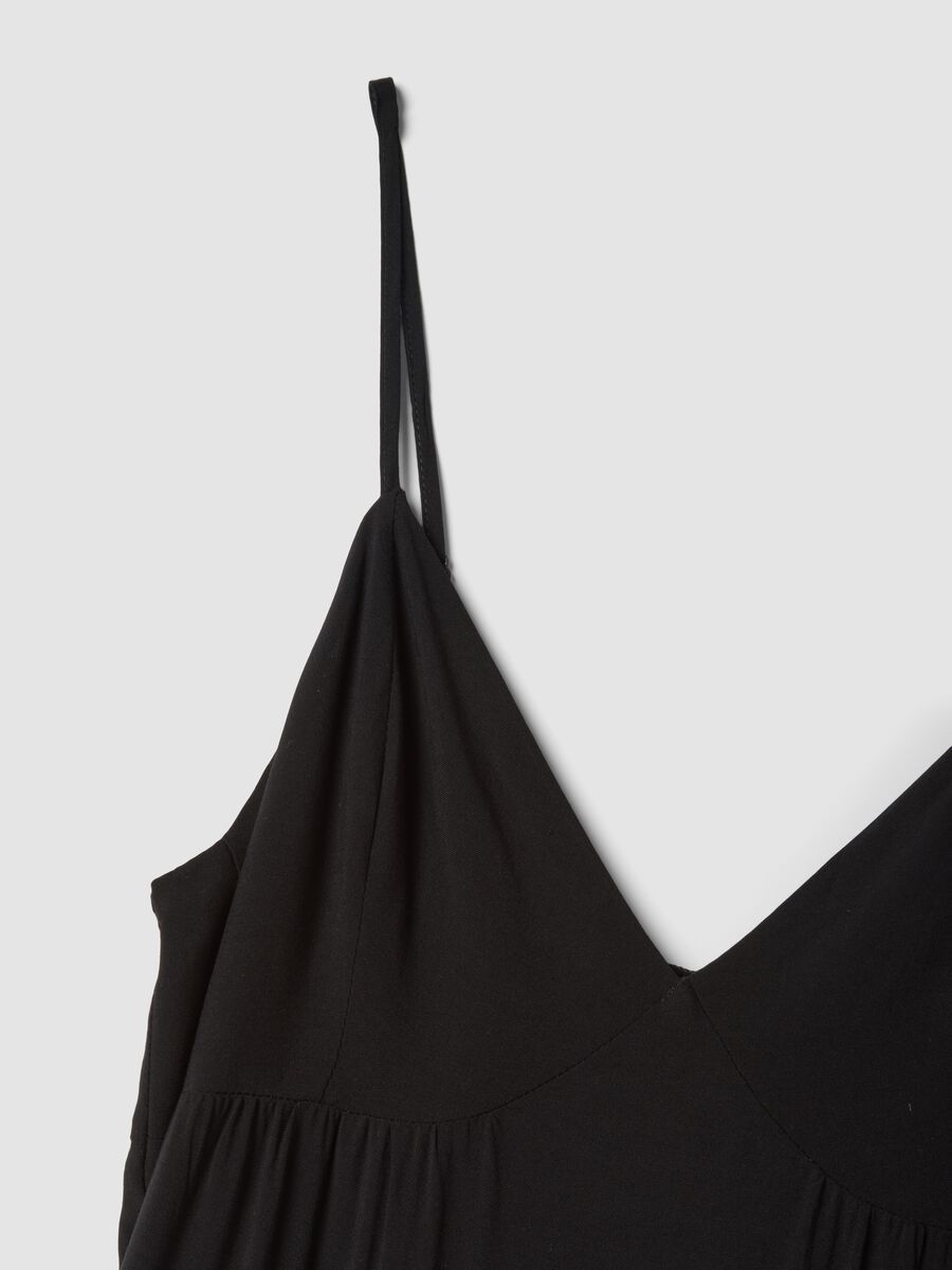 Schwarzes Maxikleid aus reiner Viskose_1