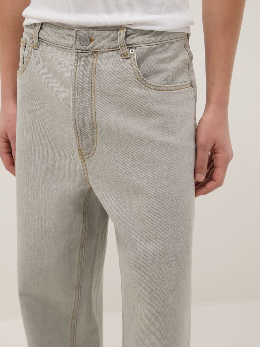 Baggy grey denim pure cotton jeans_3