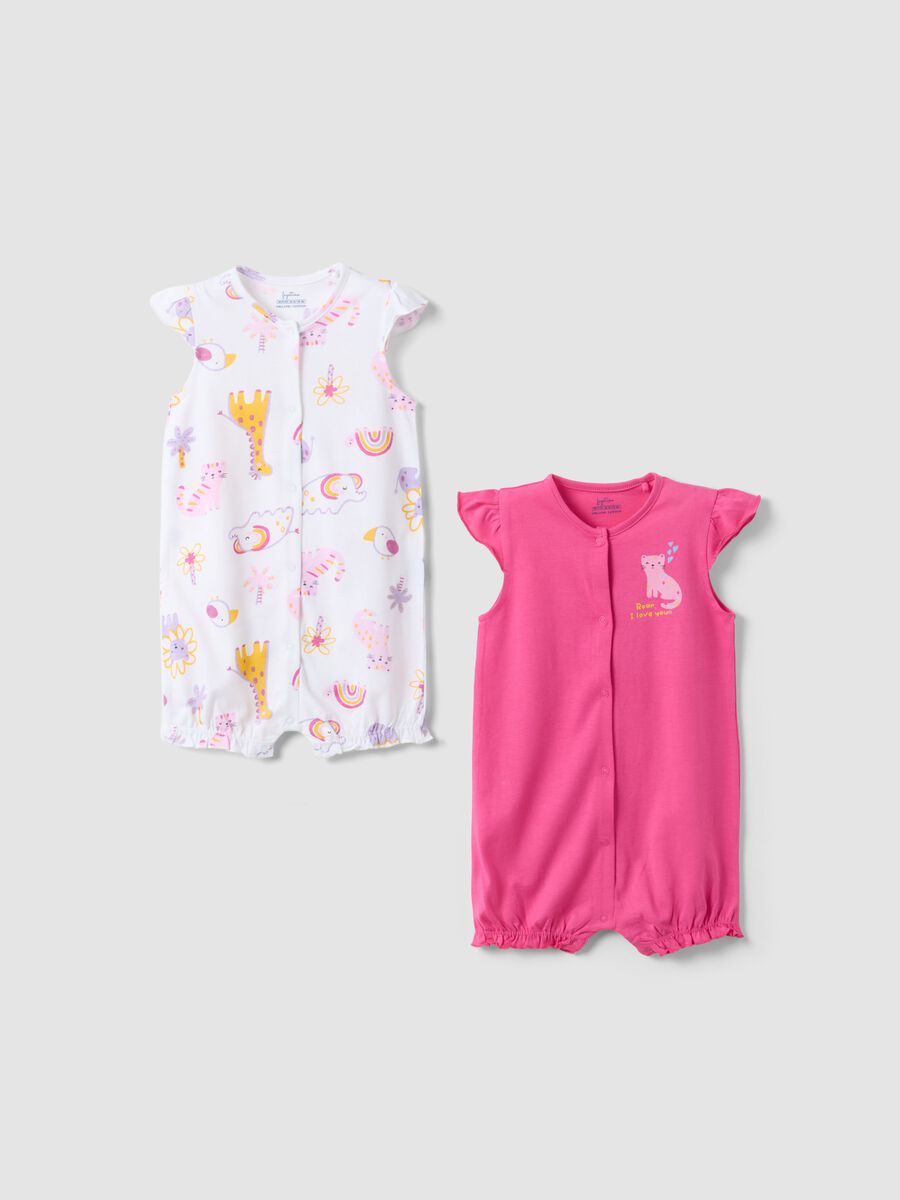 Multicolour Pure Cotton Baby Girl Romper Twin Pack_0