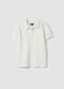White stretch cotton polo shirt for boys_0