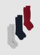 3-pack of multicolour long socks in organic stretch cotton_0
