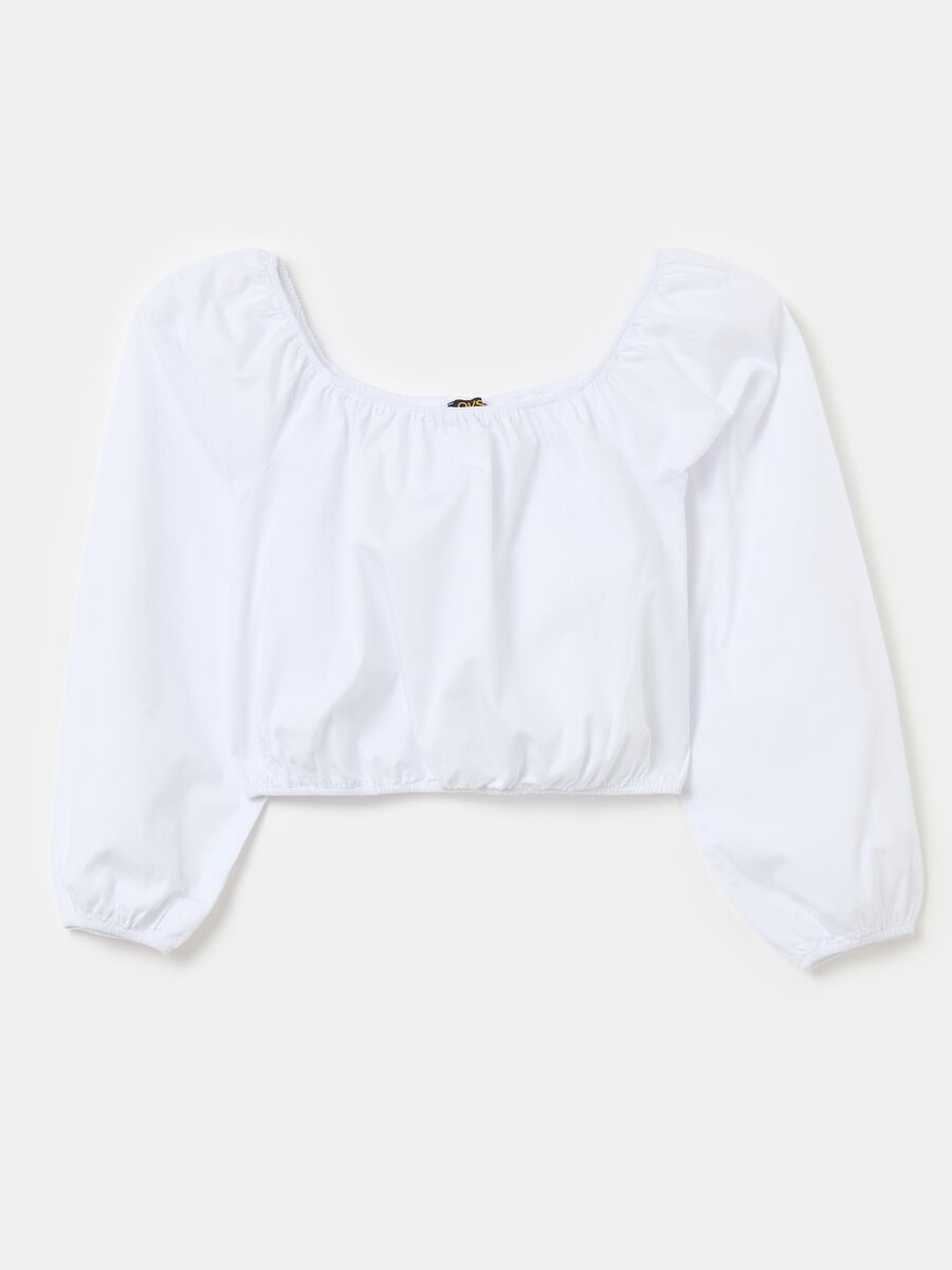 Cropped blouse in cotton_0