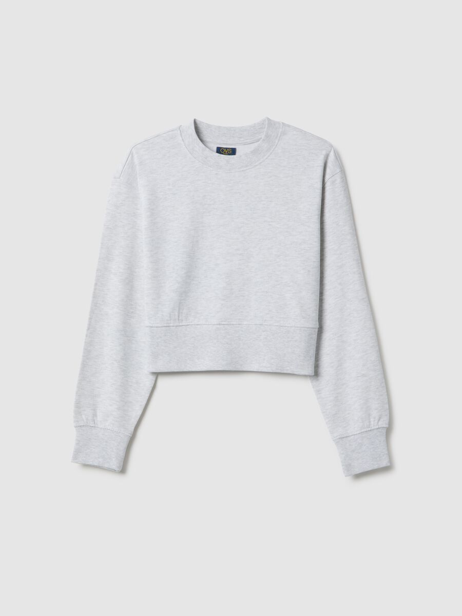 Grey pure cotton sweatshirt regular fit for girls_0