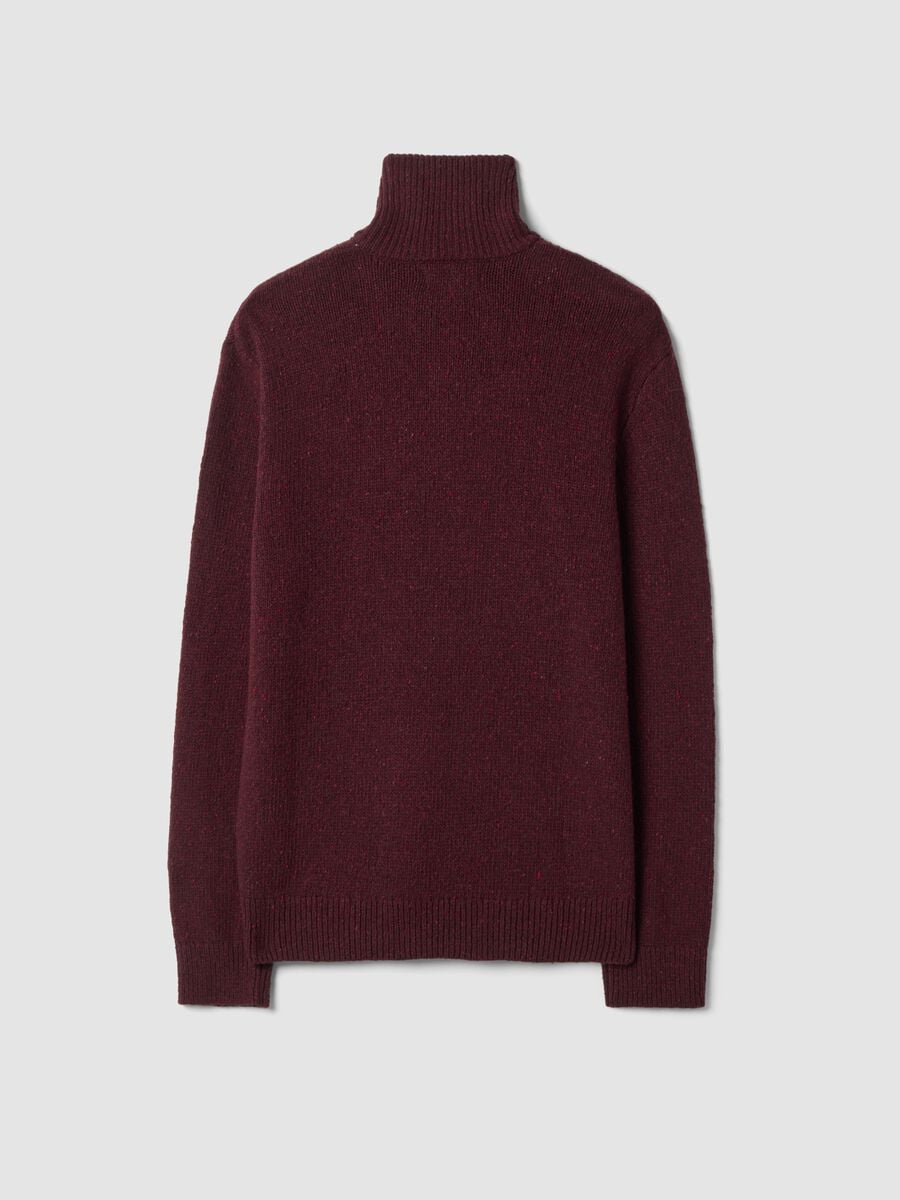 Red half-zip jumper in cotton and wool blend_2
