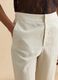 Beige Lyocell and Linen Blend Regular Fit Trousers_3