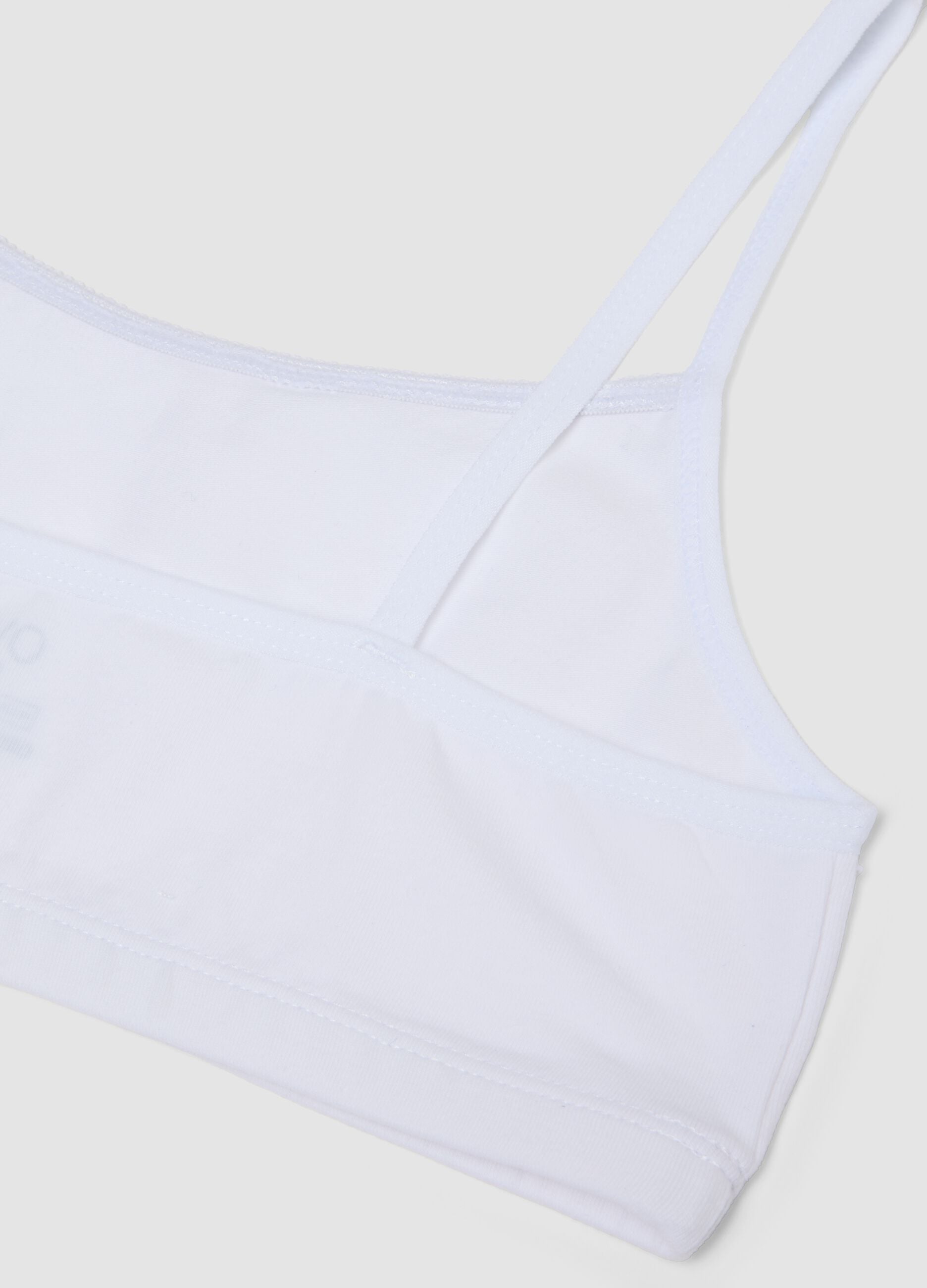Dvopak bijelih bralette grudnjaka od elastičnog organskog pamuka za djevojčice