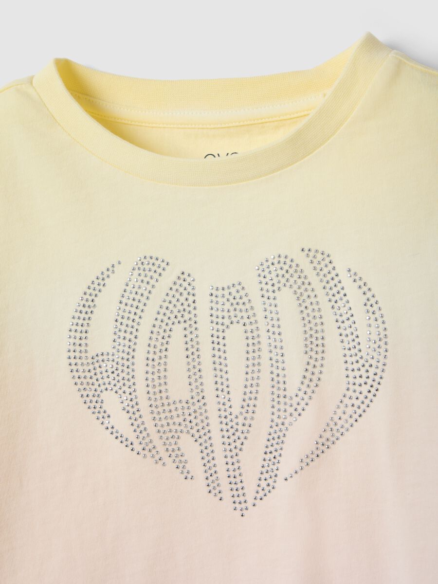 Multicolour pure cotton t-shirt with lettering for girls_2