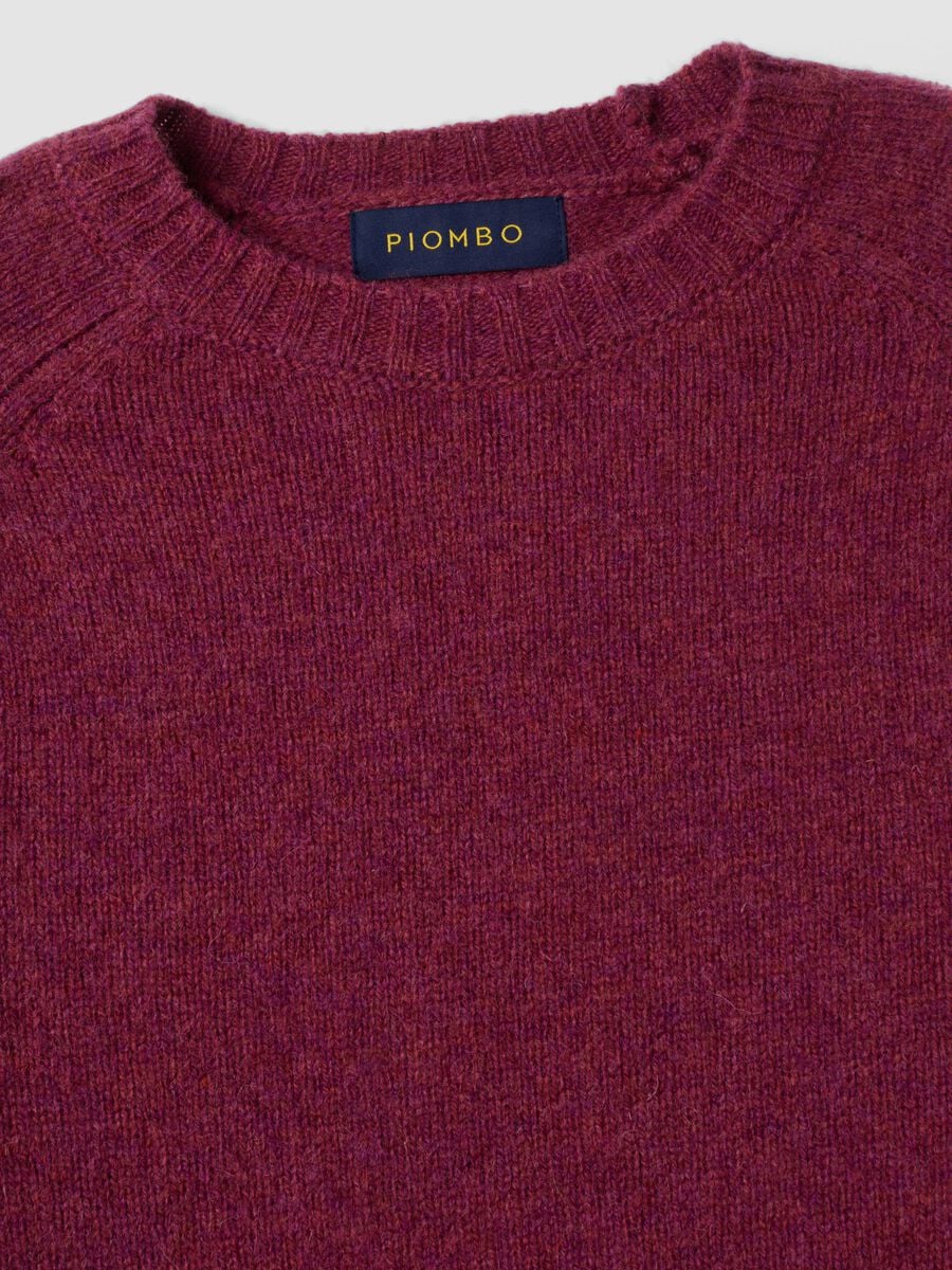 Red crew-neck jumper in pure wool, regular fit_2