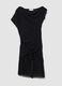 Abito nero in tessuto elasticizzato con drappeggio regular fit_0