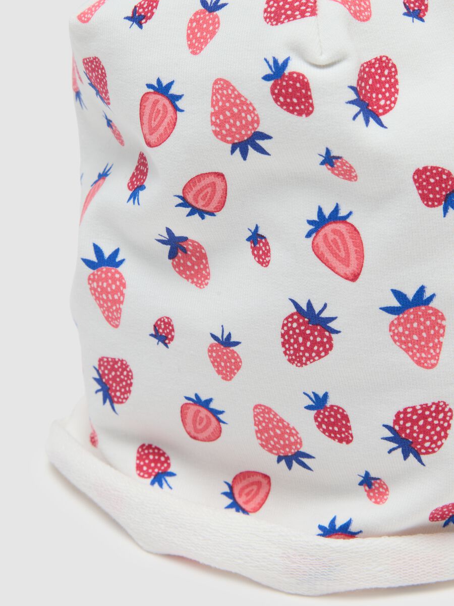 Multicolour stretch cotton cap with prints for girls_1