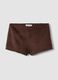 Braune Mini-Shorts aus Stretchmaterial mit Nieten_0
