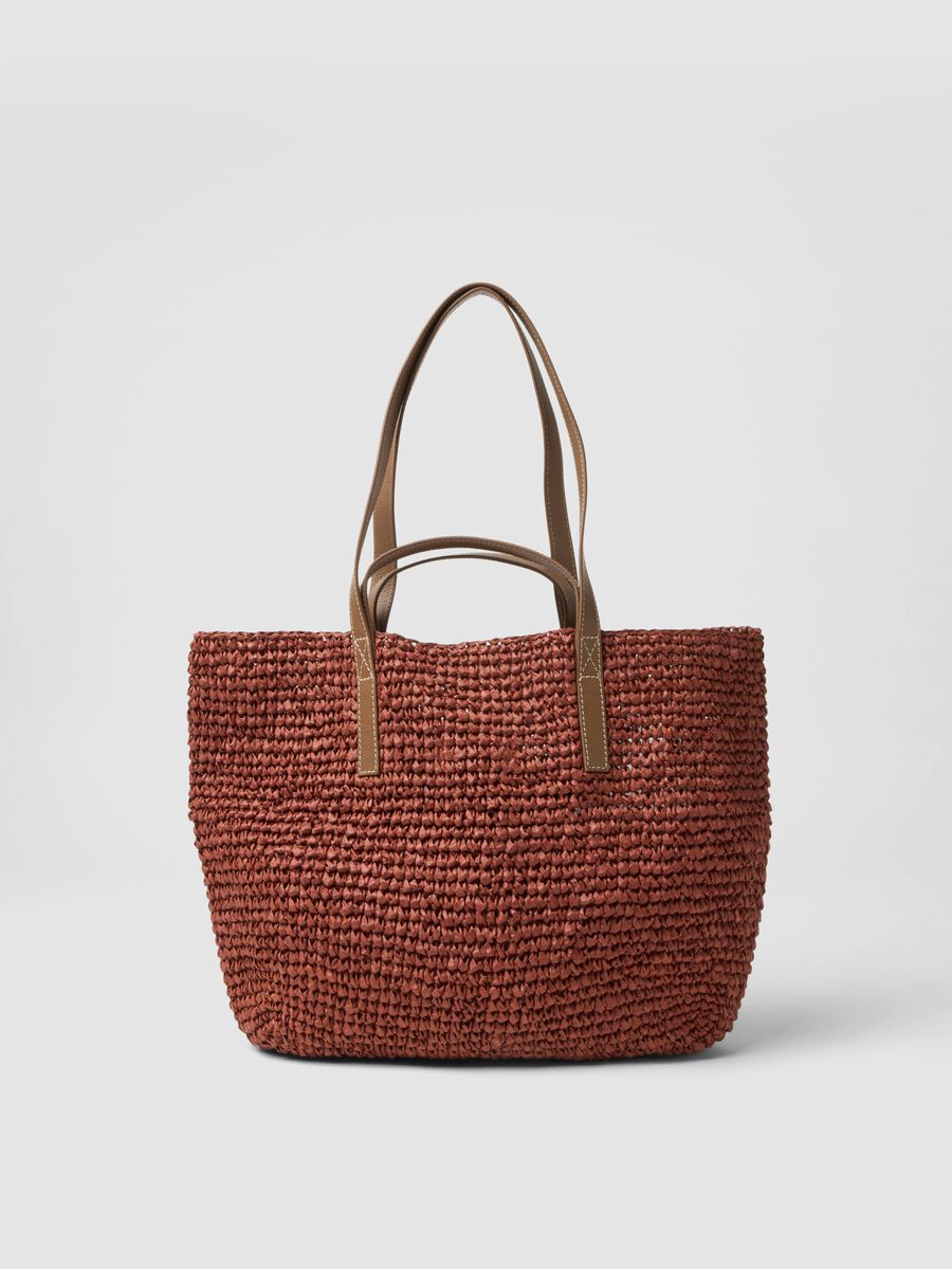 Brown pure paper-fabric shopper bag_0