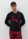 Pyjamas with tartan pattern and animal patch_1