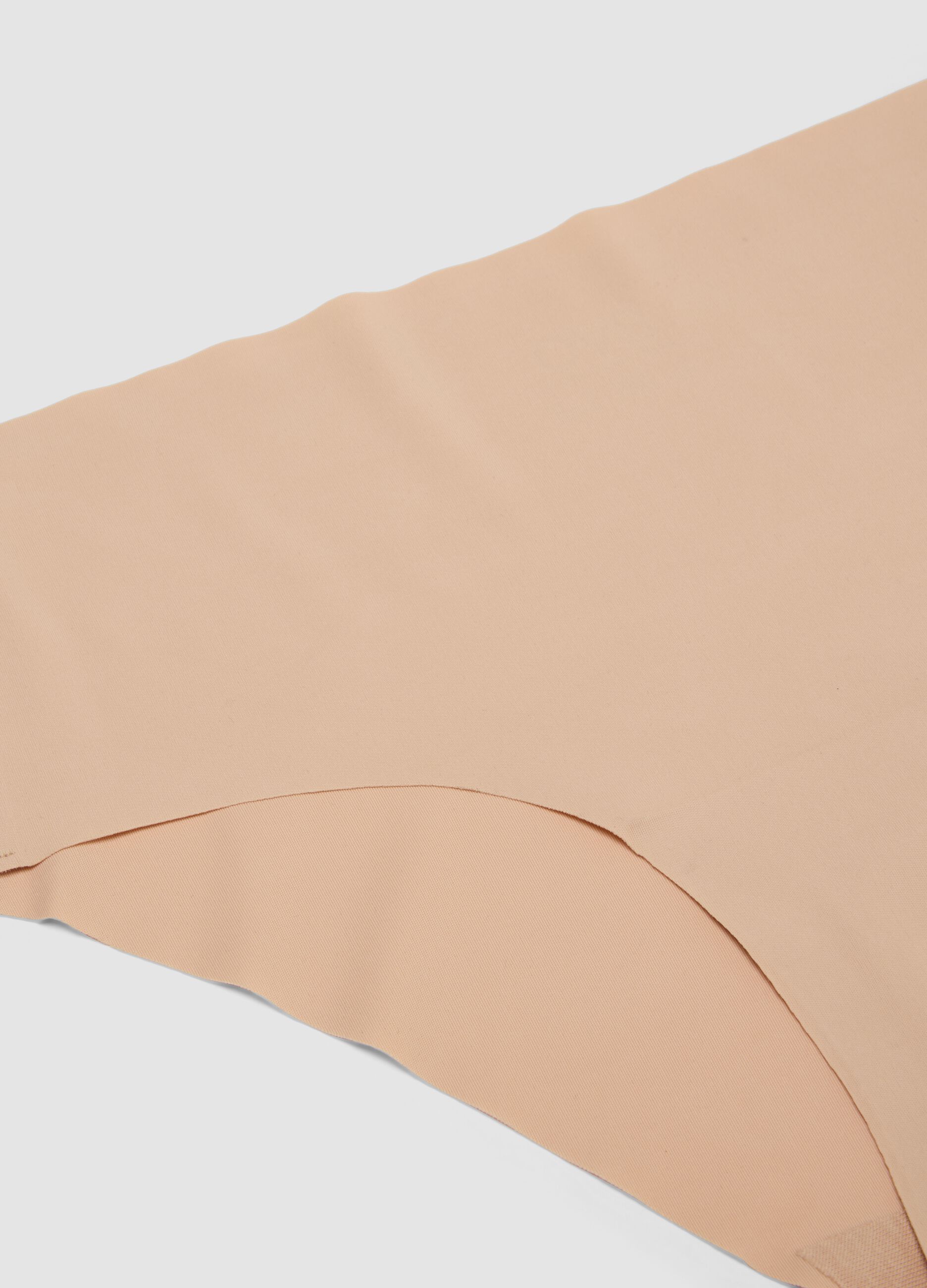 Regular fit beige stretch fabric slip