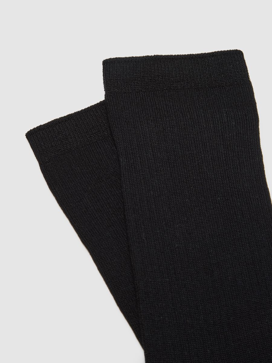 Bipack of short black cotton blend socks with comfortable fit_1