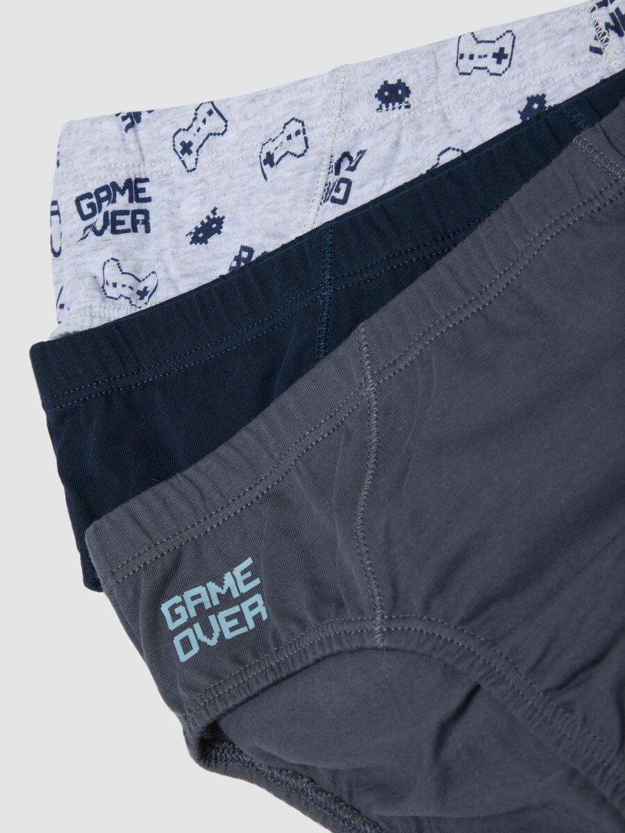 Lot de cinq slips multicolores en pur coton bio sur le th&egrave;me des jeux vid&eacute;o_2
