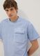 Light blue pure cotton regular fit t-shirt with pocket_0
