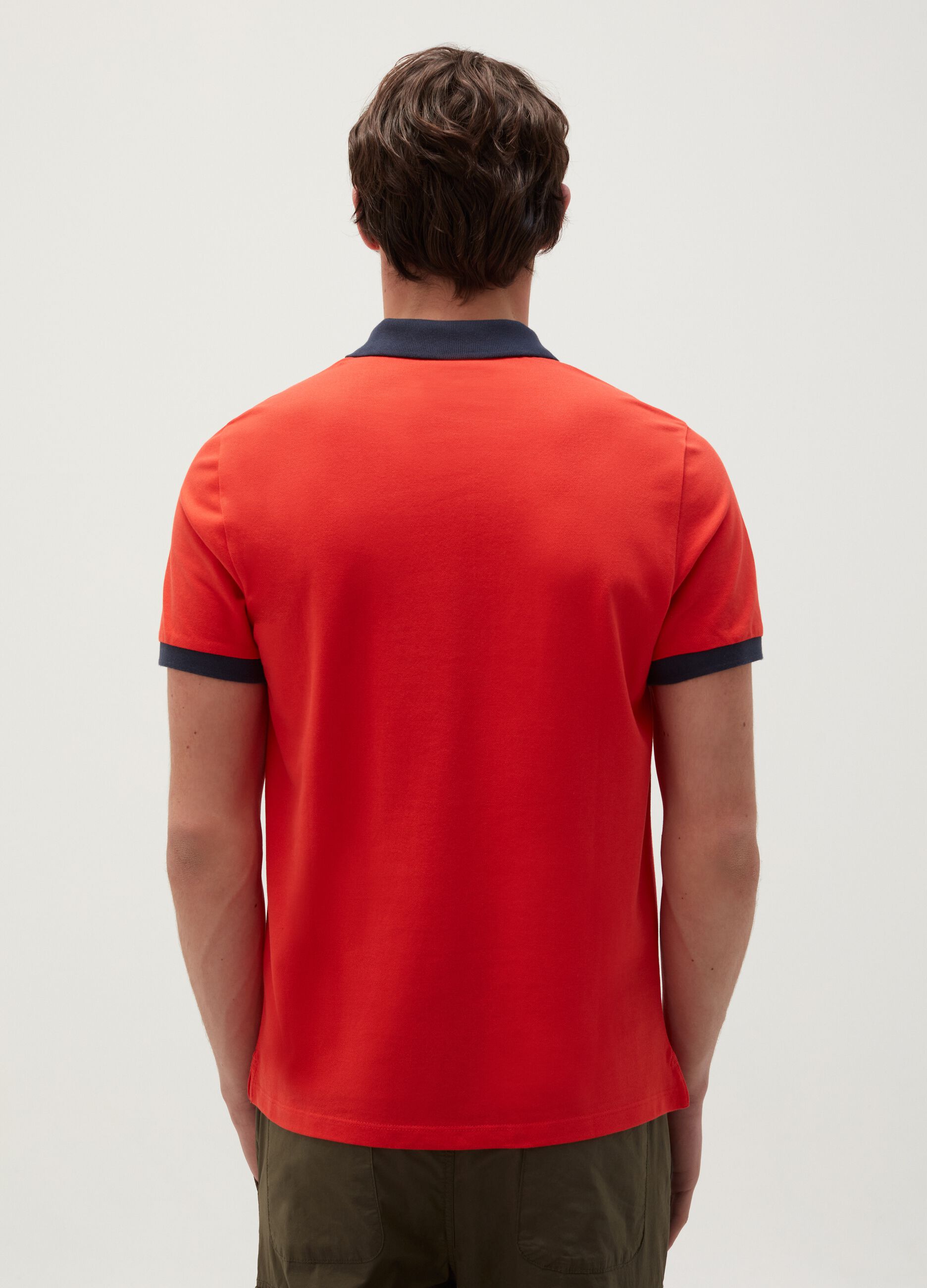 Cotton piquet polo shirt with contrasting details