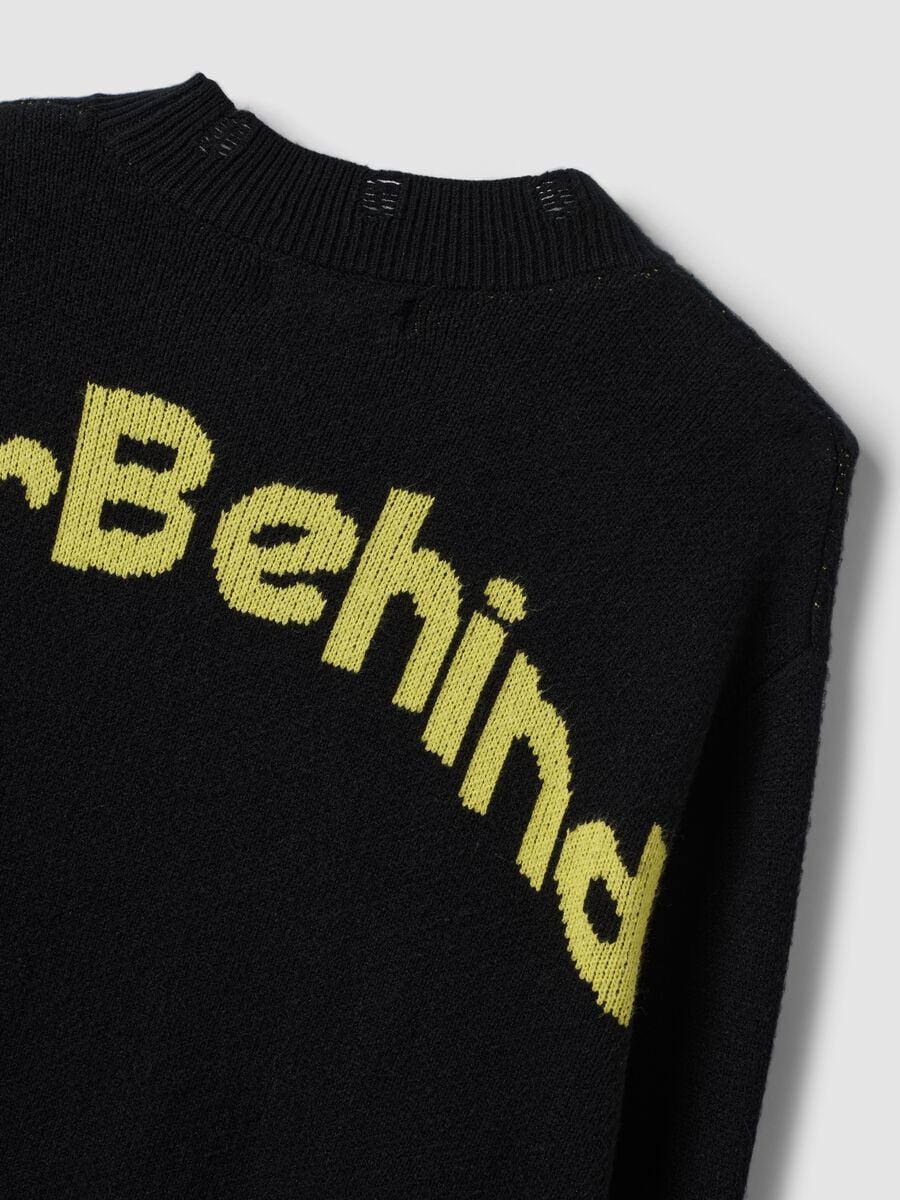 Black crew-neck jumper in viscose blend, oversized fit_2