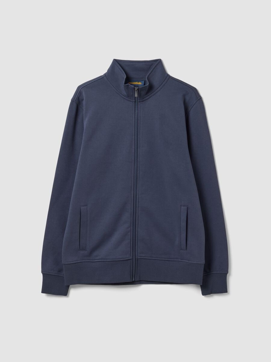 Graues Sweatshirt aus Baumwollmischung mit Rundhalsausschnitt und Rei&szlig;verschluss, Regular Fit_4