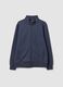 Graues Sweatshirt aus Baumwollmix mit Rundhalsausschnitt und Rei&szlig;verschluss, Regular Fit_4