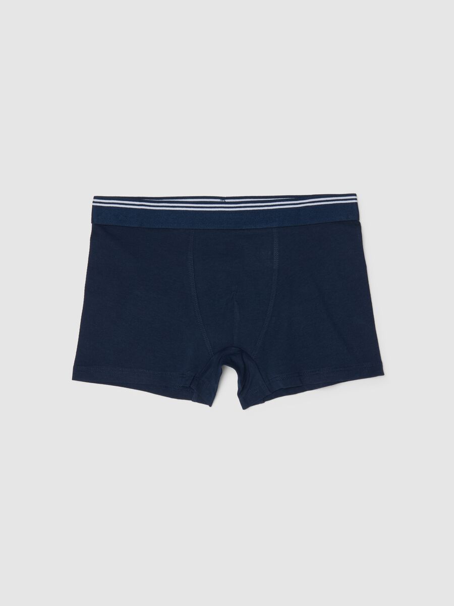 Regular fit boys' blue boxer shorts in stretch cotton_0