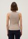 Beige stretch cotton vest top, regular fit_2